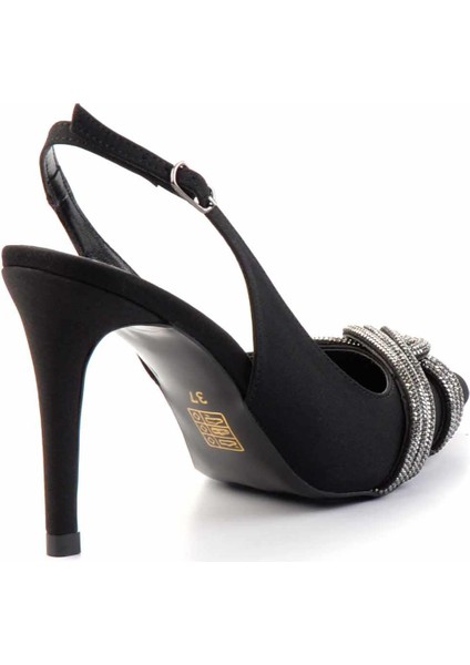 Mat Siyah Füme Taşlı Kadın Abiye Ayakkabı K01209444438 fırsatları