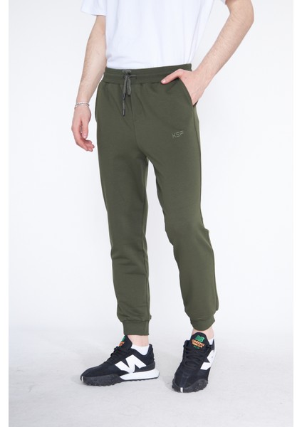 Haki Erkek Eşofman Altı, Lastik Paça Lastik Bel 3 Iplik fırsatları