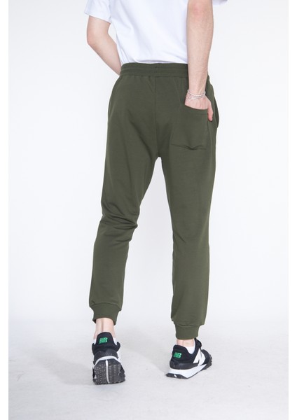 Haki Erkek Eşofman Altı, Lastik Paça Lastik Bel 3 Iplik indirimleri