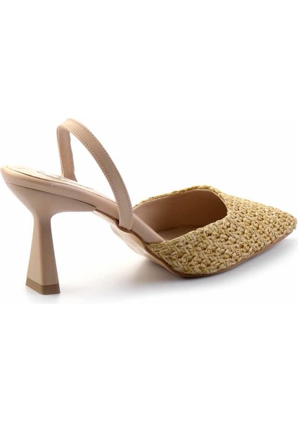 Bej Hasır Kadın Klasik Topuklu Ayakkabı K01192120328 modelleri