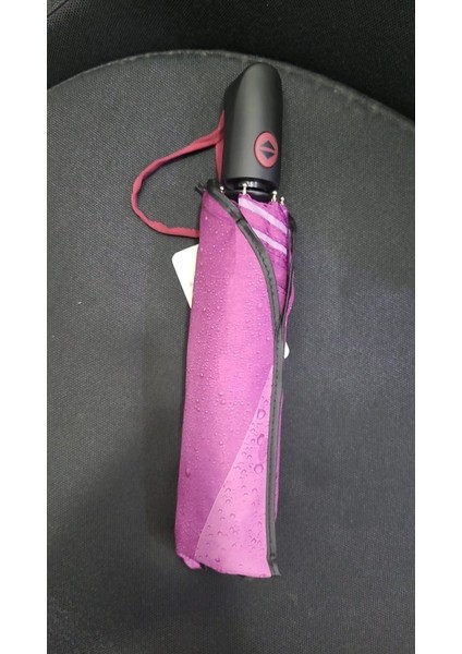Pembe Su Damla Tam Otomatik Kadın Şemsiye Fiberglass 8 Tel Güçlü Mekanizma Rüzgarda Kırılmaz 1 Adet