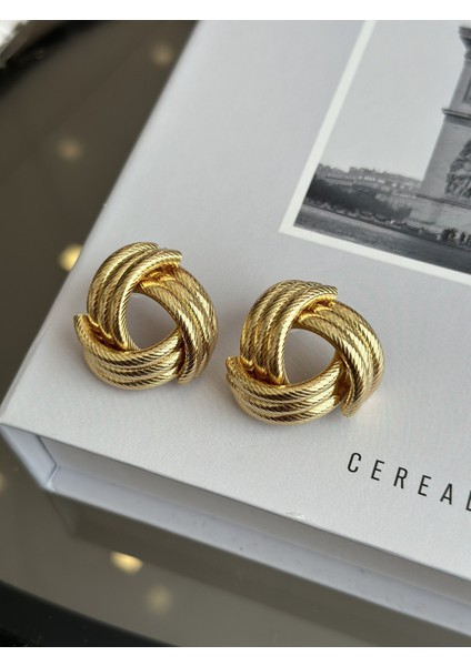 Gold Renk Işlemeli Sarmal Model Kadın Küpe fiyatları