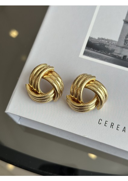Gold Renk Işlemeli Sarmal Model Kadın Küpe fırsatları