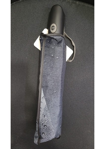 Gri Su Damla Tam Otomatik Kadın Şemsiye Fiberglass 8 Tel Güçlü Mekanizma Rüzgarda Kırılmaz 1 Adet