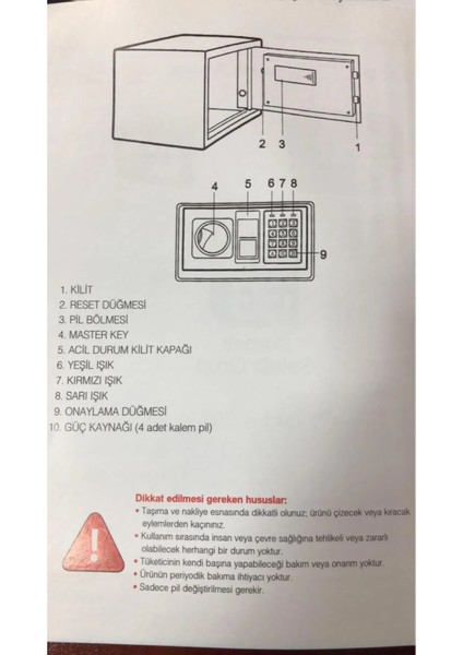 Elektronik Şifreli Ev Tipi Para Kasası Çelik Kasası Otel Kasası 3 mm