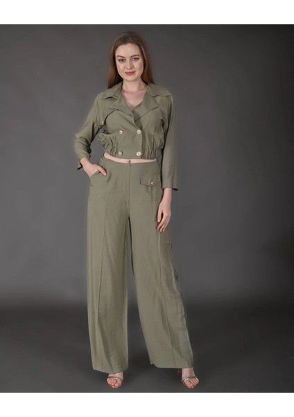 Kadın Yeni Sezon Crop Ceket Pantolon Takım fiyatları