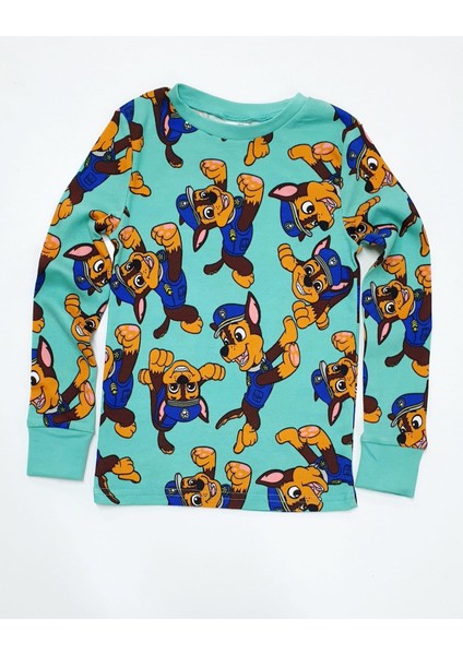 Paw Patrol Uzun Kol Mevsimlik Çocuk Tişört Pijama Üst