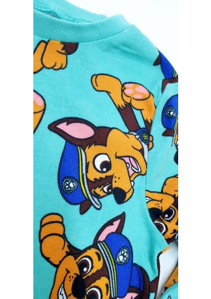 Paw Patrol Uzun Kol Mevsimlik Çocuk Tişört Pijama Üst