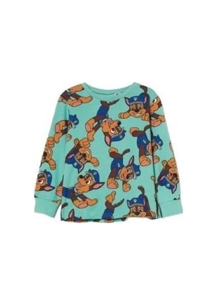 Paw Patrol Uzun Kol Mevsimlik Çocuk Tişört Pijama Üst