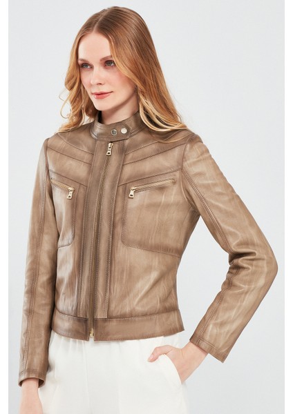Jody Kadın Bej Naturel Deri Ceket fiyatları