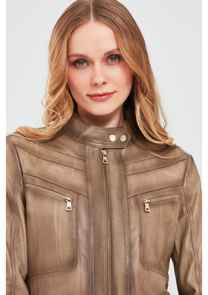 Jody Kadın Bej Naturel Deri Ceket indirimleri