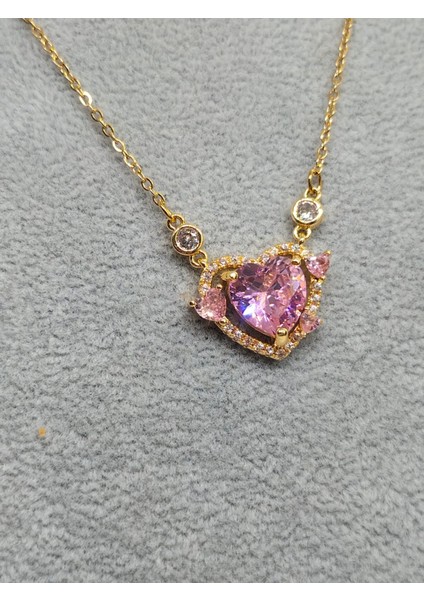 Çelik Zirkon Taşlı Kararmaz Pembe Kalp Pandora Model Kadın Kolye fiyatları