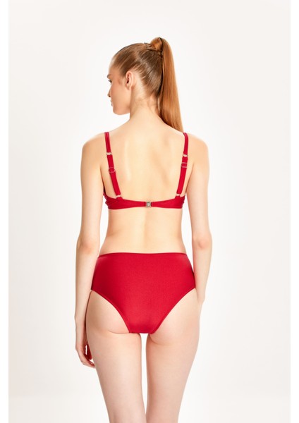 Kadın Büzgülü Balenli Toparlayıcı Yüksek Bel Bikini Takım 24S101ST fırsatları