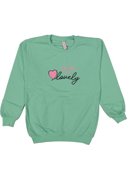 Kız Çocuk Mevsimlik Loveyl Nakışlı Sweatshirt BGL-ST03642