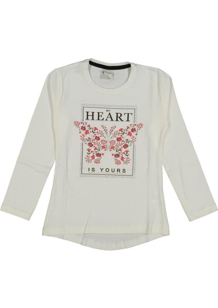 Kız Çocuk Mevsimlik Taşlı Kelebekli Sweatshirt BGL-ST03656