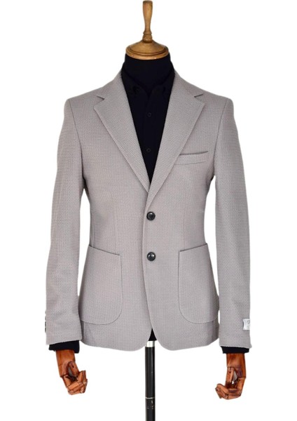 Erkek Tek Spor Ceket Çift Yırtmaçlı Gofre BGL-ST03587