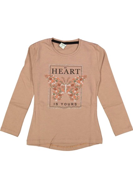 Kız Çocuk Mevsimlik Taşlı Kelebekli Sweatshirt BGL-ST03656