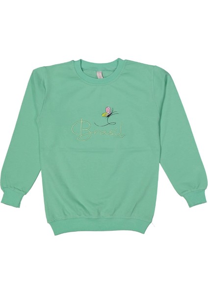 Kız Çocuk Mevsimlik Kelebek Nakışlı Sweatshirt BGL-ST03638
