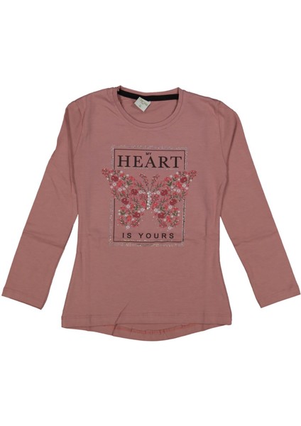 Kız Çocuk Mevsimlik Taşlı Kelebekli Sweatshirt BGL-ST03656