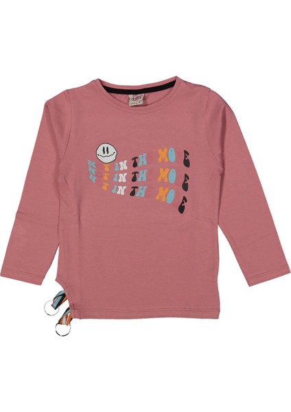 Kız Çocuk Mevsimlik Emoji Baskılı Sweatshirt BGL-ST03650