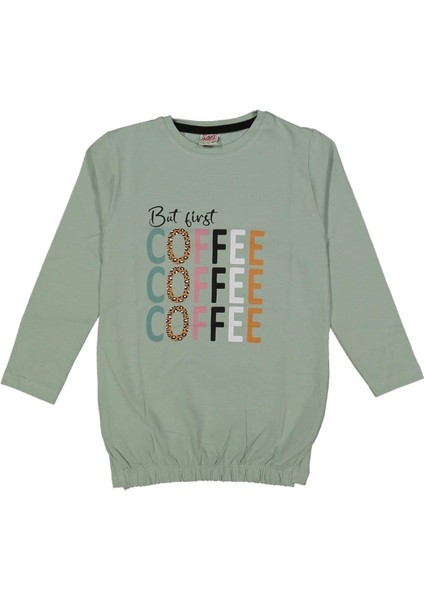 Kız Çocuk Mevsimlik Coffe Baskılı Sweatshirt BGL-ST03647