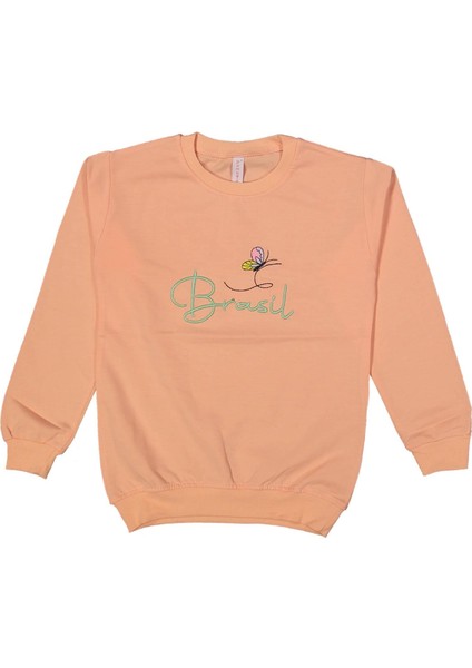 Kız Çocuk Mevsimlik Kelebek Nakışlı Sweatshirt BGL-ST03638