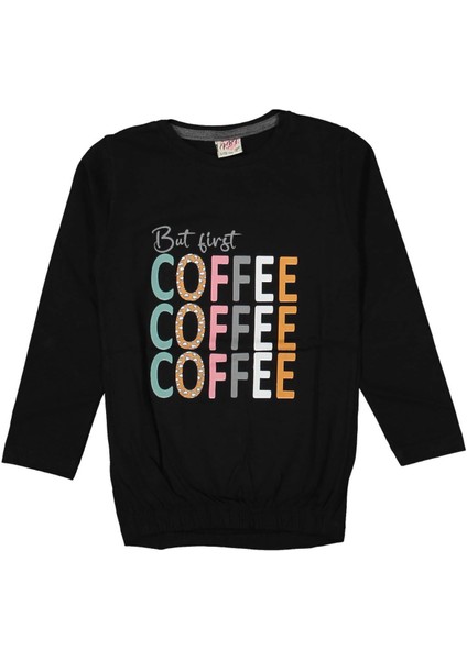 Kız Çocuk Mevsimlik Coffe Baskılı Sweatshirt BGL-ST03647