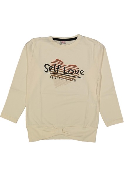 Kız Çocuk Mevsimlik Self Love Baskılı Sweatshirt BGL-ST03646