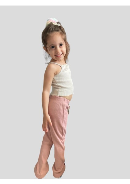 Ispanyol Paça Fitilli Uzun Tayt Pantolon - Kız Çocuk