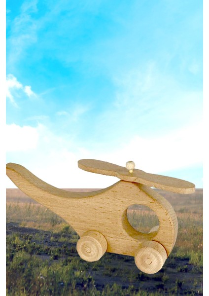 Ahşap Oyuncak Helikopter