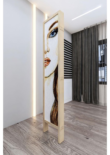 Doğal Ahşap Baskılı Ayna 6 Kanat Paravan 000020 fırsatları