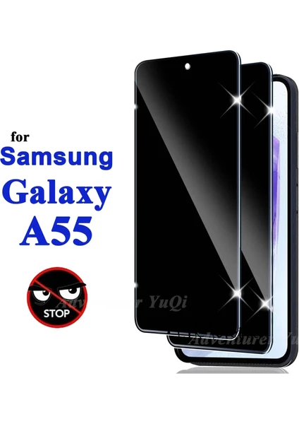 MTK Moveteck Samsung Galaxy A55 Hayalet Ekran Koruyucu Cam 5d Privacy Yandan Görünmez Gizlilik Sağlayan Ekran Koruyucu Camı Tam Kaplar