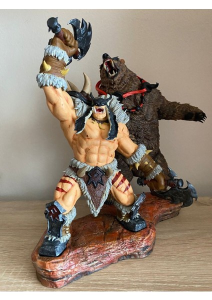 World Of Warcraft Rexxar ve Misha Character Figure Figür Wow Rexxar ve Ayı Misha Obje 25CM Büyük Boy