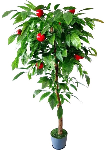 Yapay Kırmızı Elma Ağacı 1.90 My Boy Meyve Ağacı Gerçek Doku Doğal Görünüm