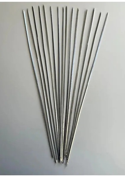 10 Adet Galvanizli Ciğer Şişi, Yassı Ciğer Şiş 55 cm