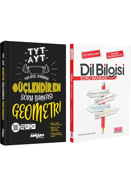 TYT AYT Güçlendiren Geometri Soru Bankası - AKM Dil Bilgisi Soru Bankası 2'li Set