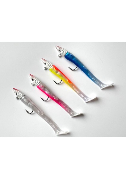 V8 8cm 5.5gr Silikon Yem Set (3+5) Pink Glitter Glow