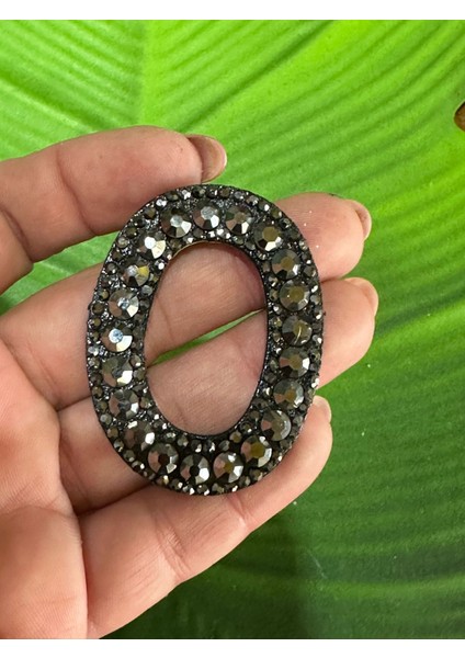 6x4 cm Ütü Ile Yapışan Taş Işleme O Harfi Arma