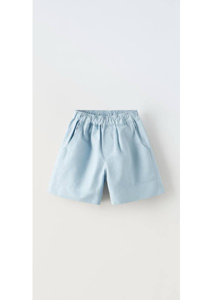 Unisex Çocuk Gabardin Kumaş Bermuda Şort