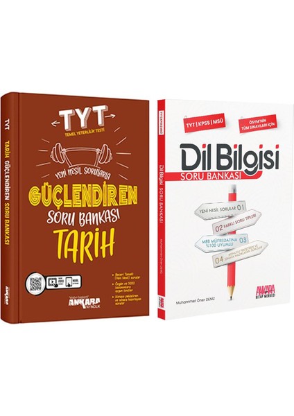 TYT Güçlendiren Tarih Soru Bankası - AKM Dil Bilgisi Soru Bankası 2'li Set