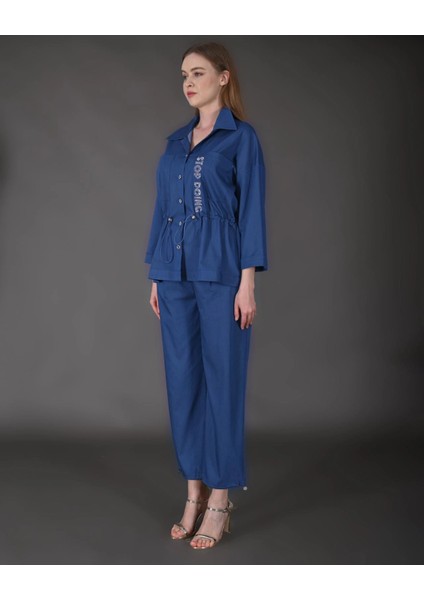 Kadın Yeni Sezon Denim Taş Detaylı Tunik Pantolon Spor Ikili Takım fiyatları