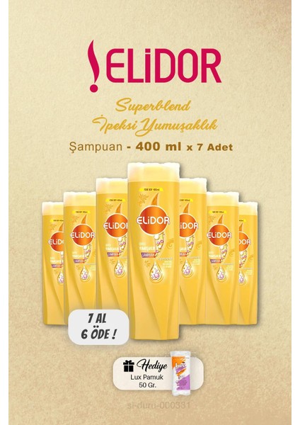 7 Al 6 Öde Elidor Şampuan Ipeksi Yumuşaklık 400 Ml, Pamuk Hediyeli