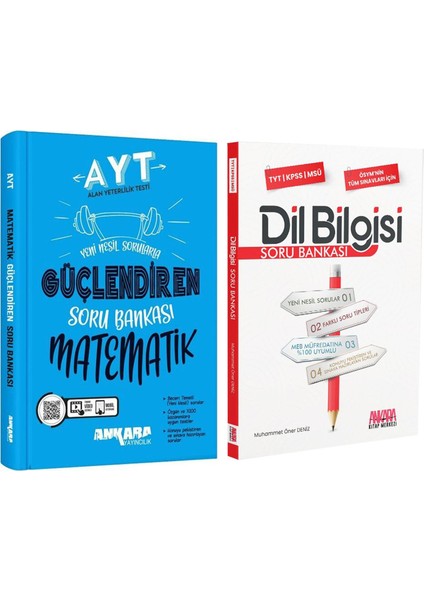 AYT Güçlendiren Matematik Soru Bankası - AKM Dil Bilgisi Soru Bankası 2'li Set