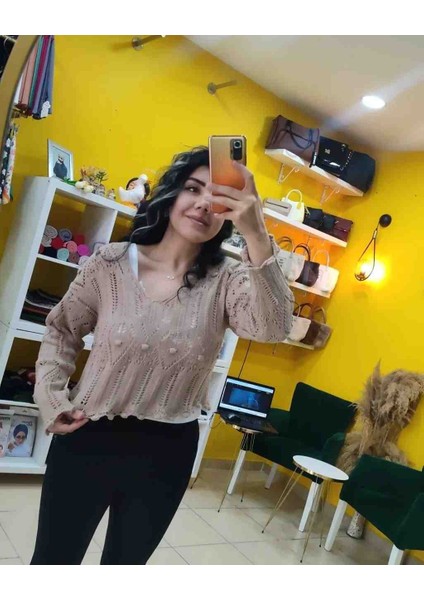 Merserize Kadın Crop Bluz