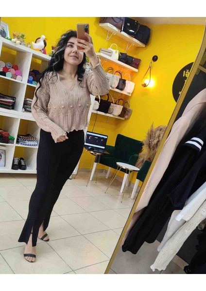 Merserize Kadın Crop Bluz