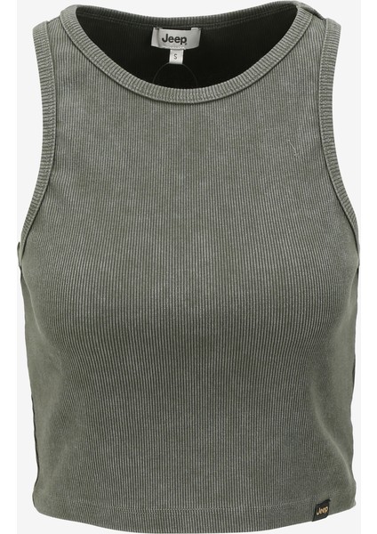 Haki Kadın Bisiklet Yaka Basic Atlet C4SL-TST4044