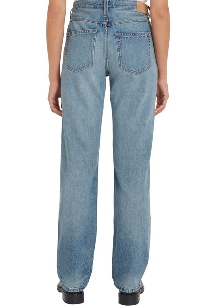 Yüksek Bel Düz Paça Normal Mavi Kadın Denim Pantolon Classıc Straıght Rw Ash Wrn