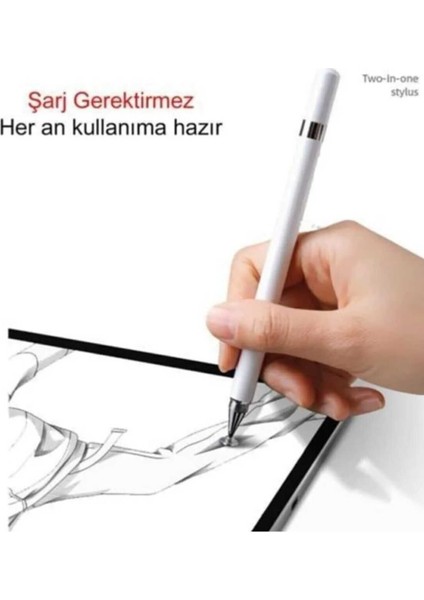 Honor Pad X8 10.1 Inç Uyumlu Tablet Telefon Için Çizim & Yazı Kalemi 2 In 1 Disk Uçlu