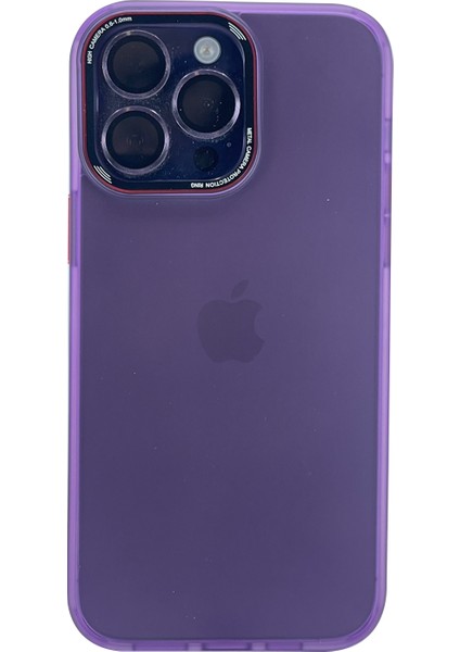 Apple iPhone 14 Pro Uyumlu Mika Renkli Çerçeveli Tuş Seri Arka Koruma Kılıf