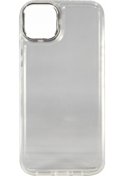 Apple iPhone 14 Plus Uyumlu Şeffaf Metal Kamera Çerçeveli Arka Koruma Kılıf